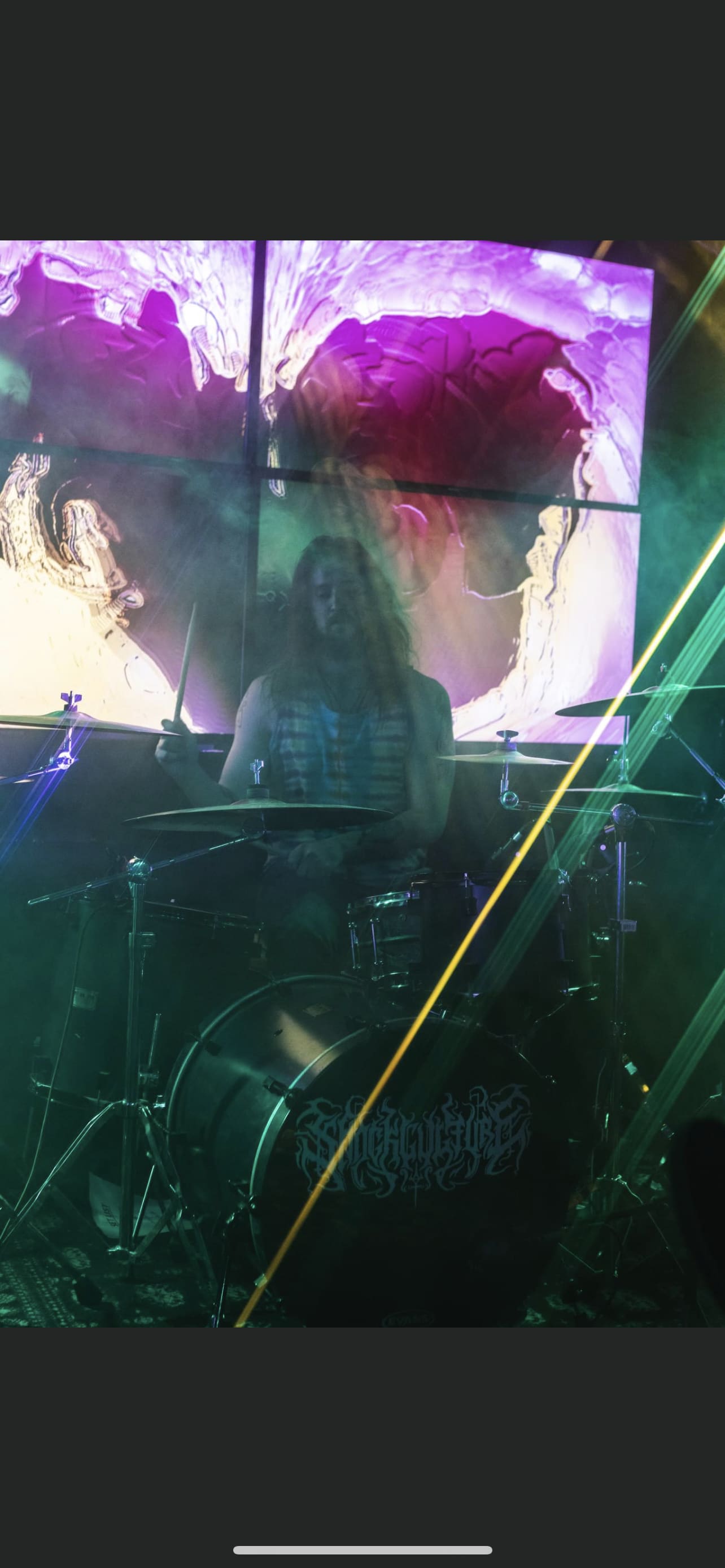 Danny performing live behind the kit