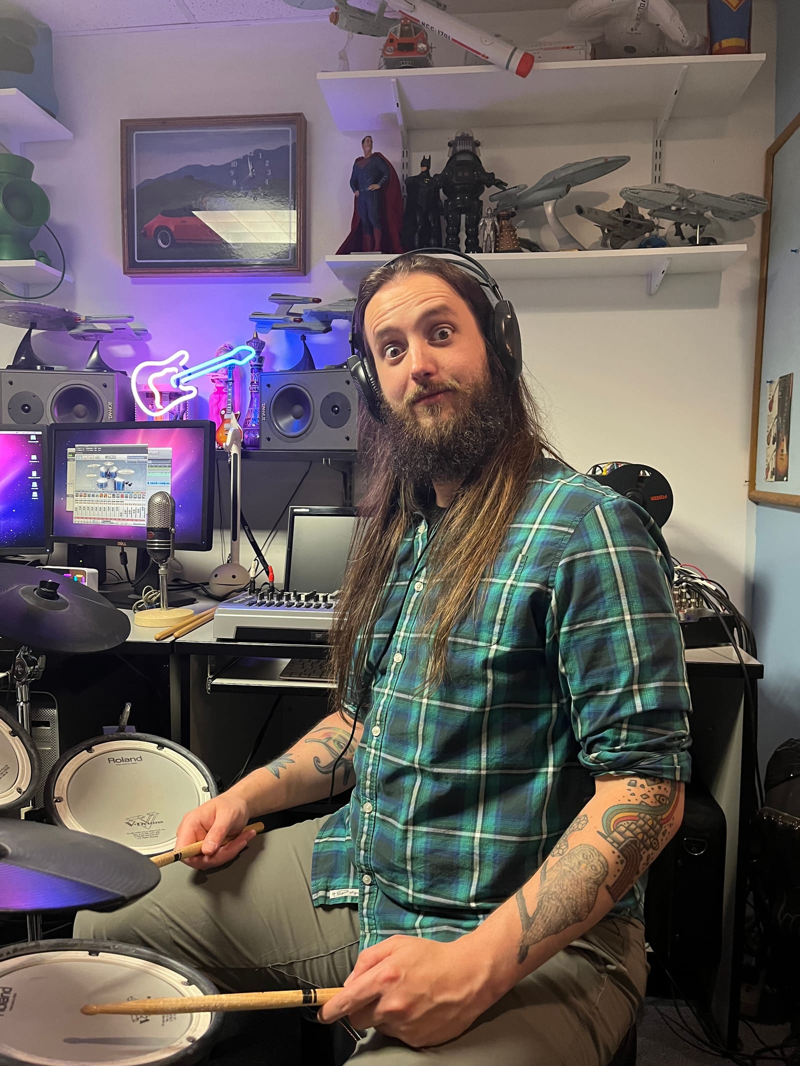 Danny at his home drum studio